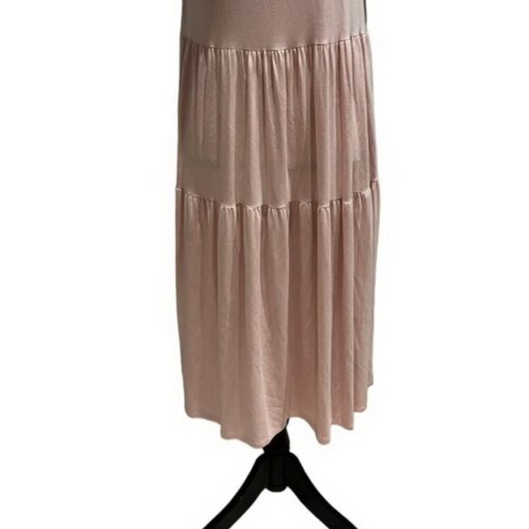 Eileen Fisher Powder Pink Sleeveless Tiered Midi Dress - Picture 2 of 4